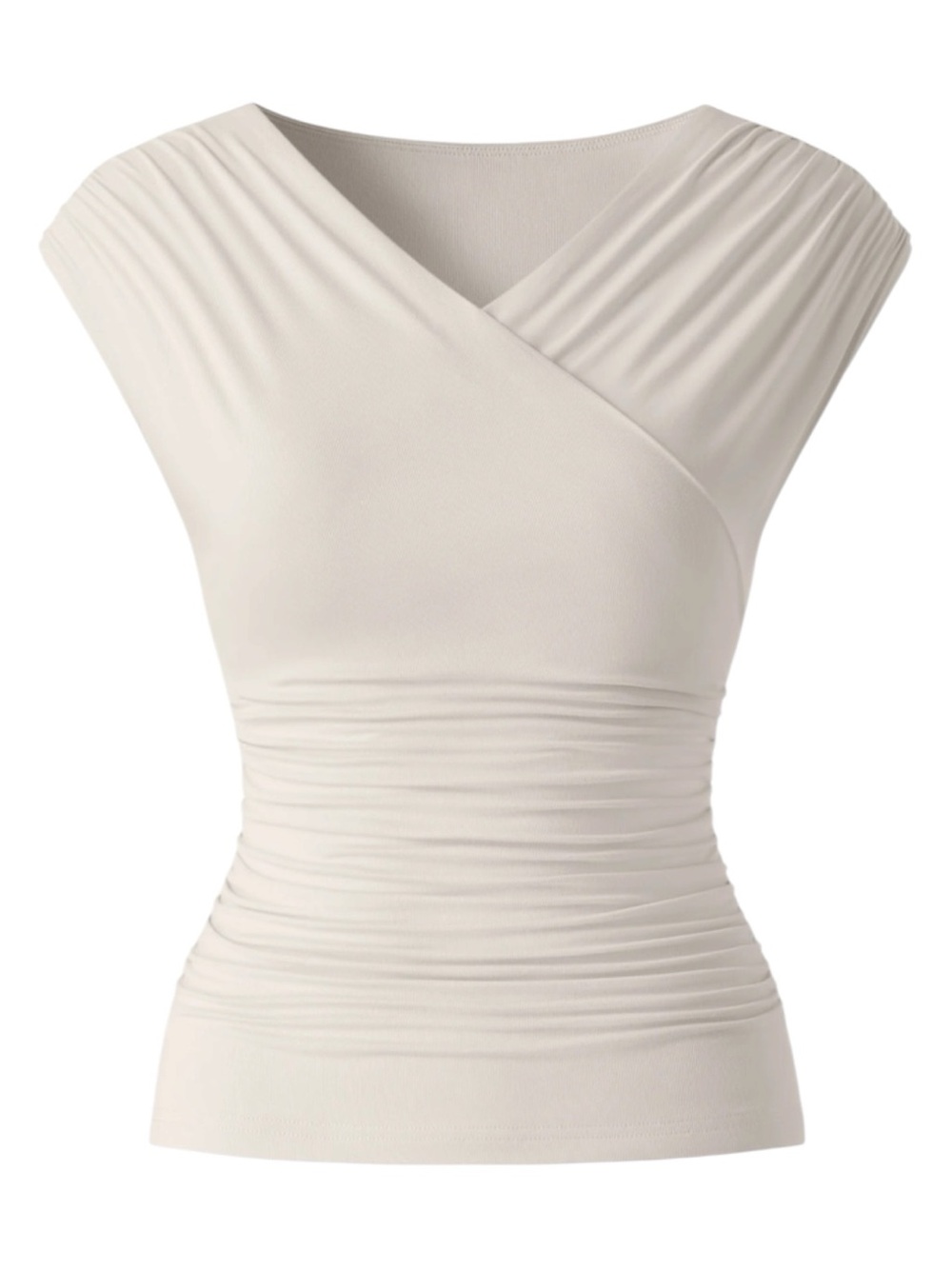 OGL | Eco-SkinKiss® Surplice V-Neck Ruching Bra Top Fog | Medium New with Tags